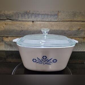 Corning Ware Dishes Cornflower Blue 1 3/4 Quart Casserole W/ Clear Glass Lid